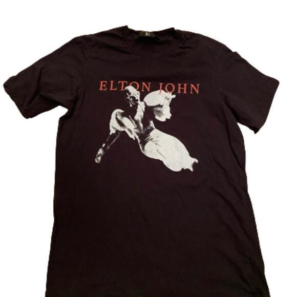 Elton John Tops - Elton John Homage 5 Women's LG Glam Rock Rocketman Graphic T-shirt